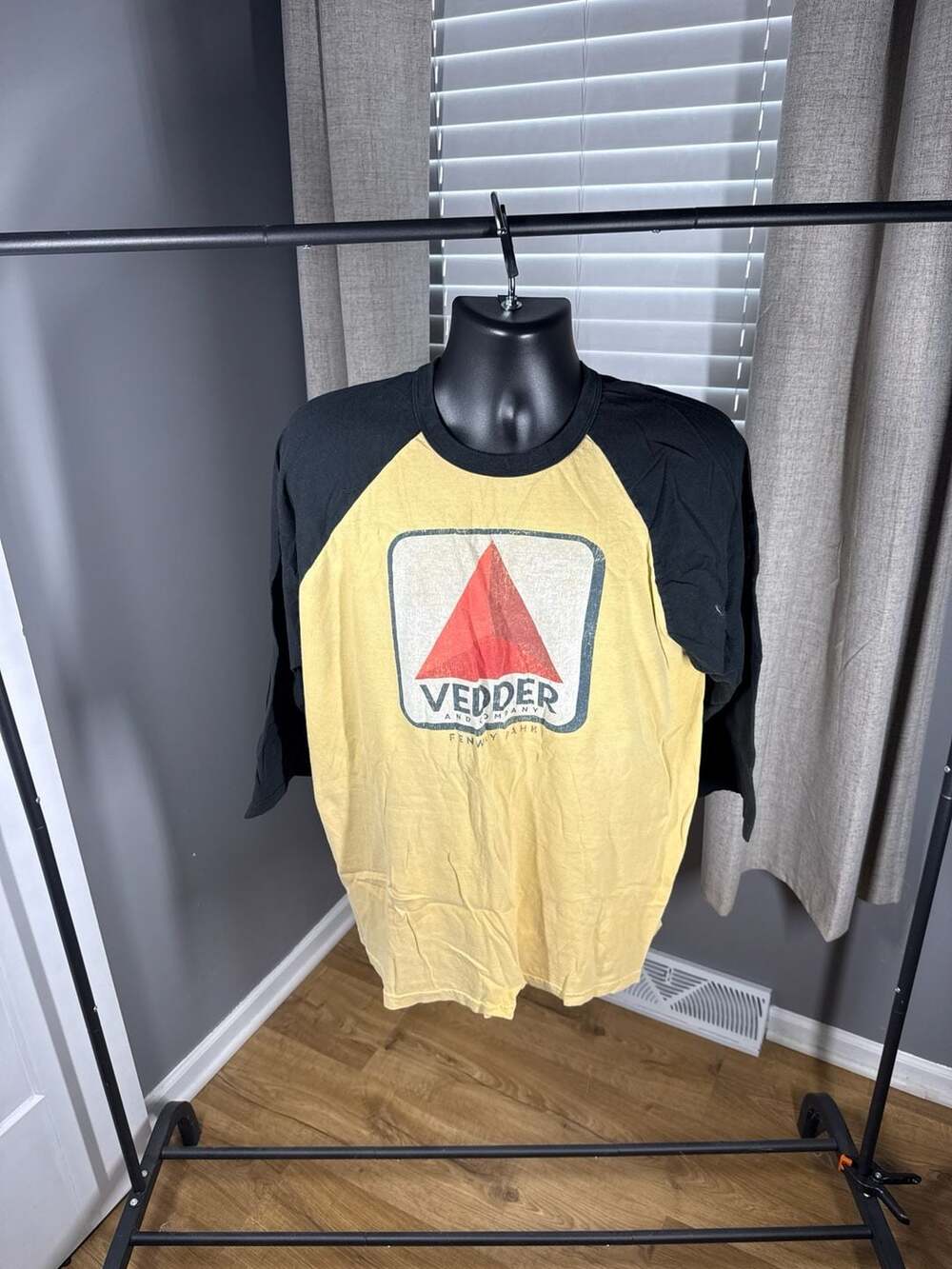 Eddie Vedder Pearl Jam Fenway Park 2016 Tour Baseball Raglan Shirt XL